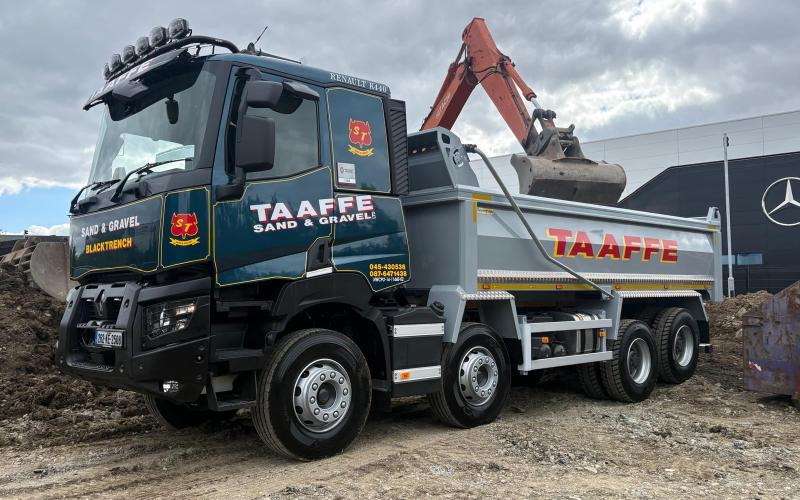 Excavator and Taaffe tipper working on a stripped site