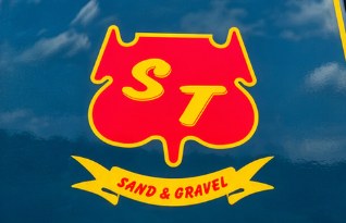 The ST Sand & Gravel crest painted on a Taaffe cab